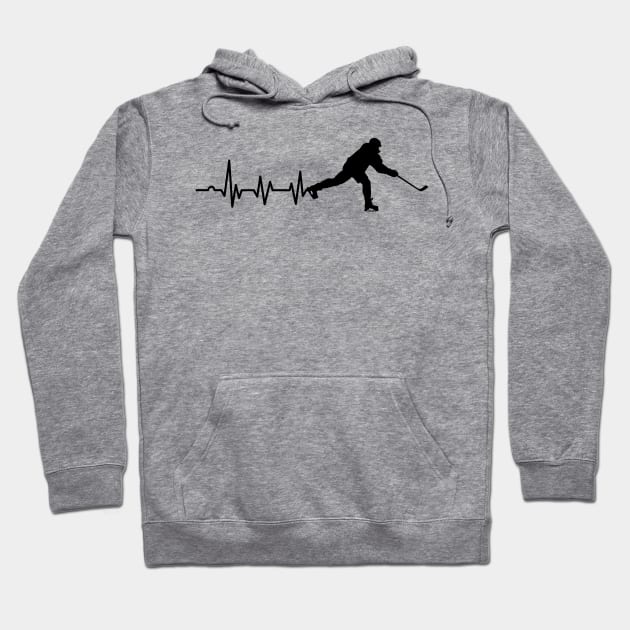 Ice Hockey Heartbeat Ice Hockey Player Gift Hoodie by DragonTees